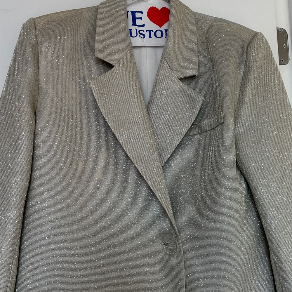 SLA the Label Astrid Glitter Blazer & Trousers Sparkle Oversized Pantsuits - Picture 10 of 12